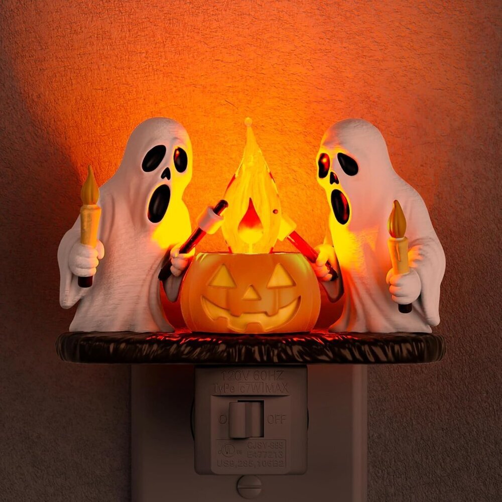 Halloween Night light, Ghost Night Light Campfire Flickering, Halloween Decor Ni